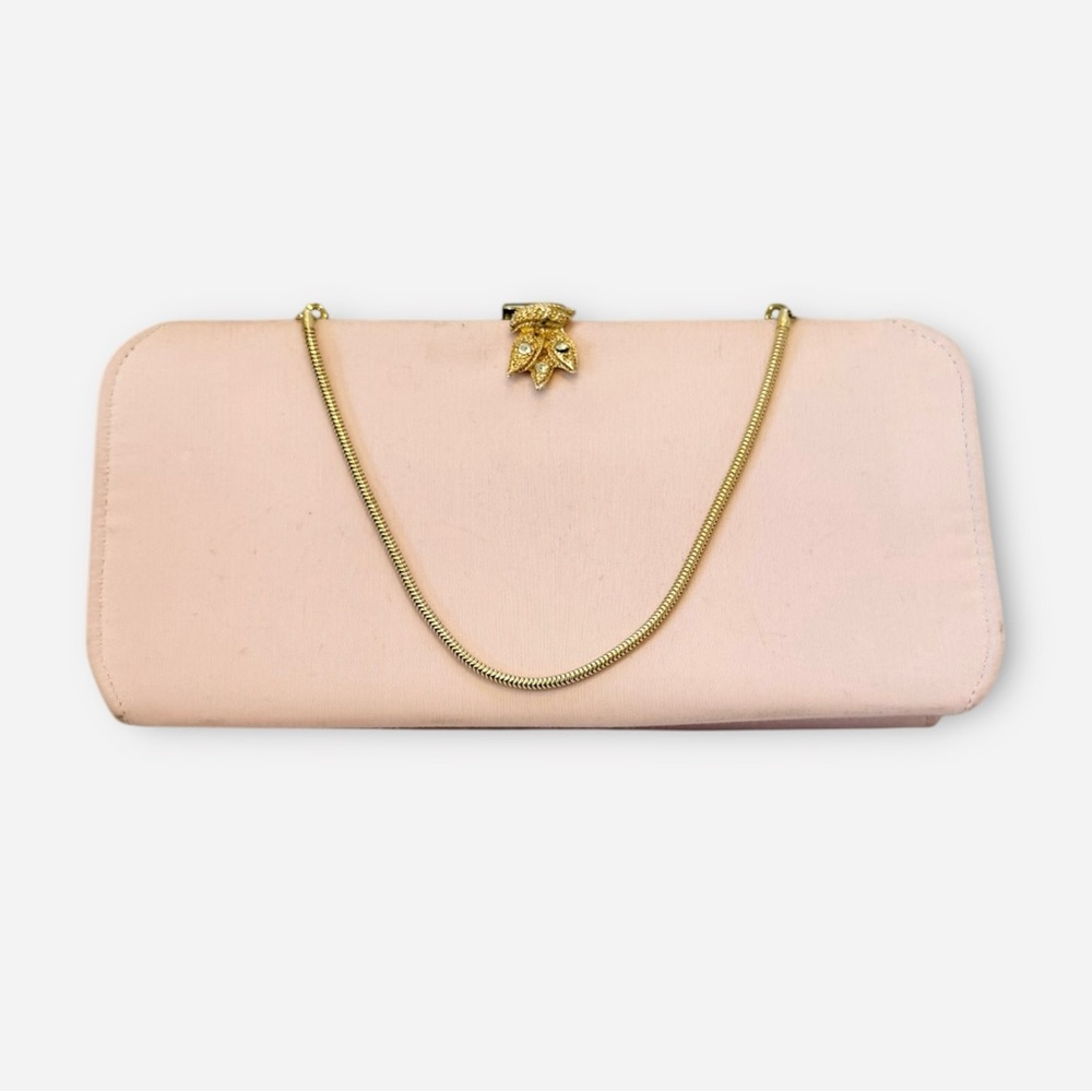 Vintage Light Pink Fabric Evening Bag